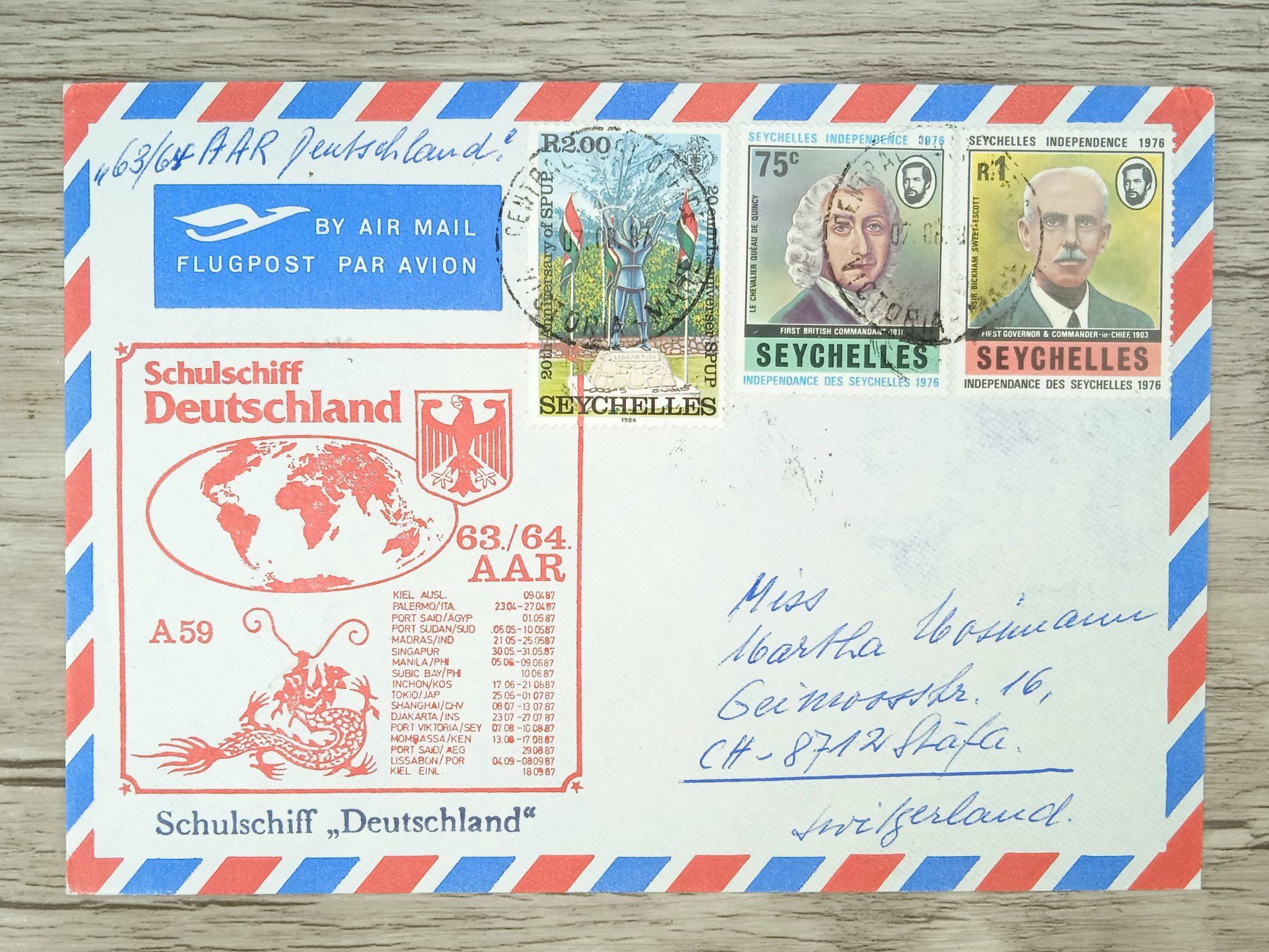 Tutti i francobolli: TR73 Enveloppe + Timbre Seychelles 1987 – Usato da Cousset venduto da Patrick_Collections