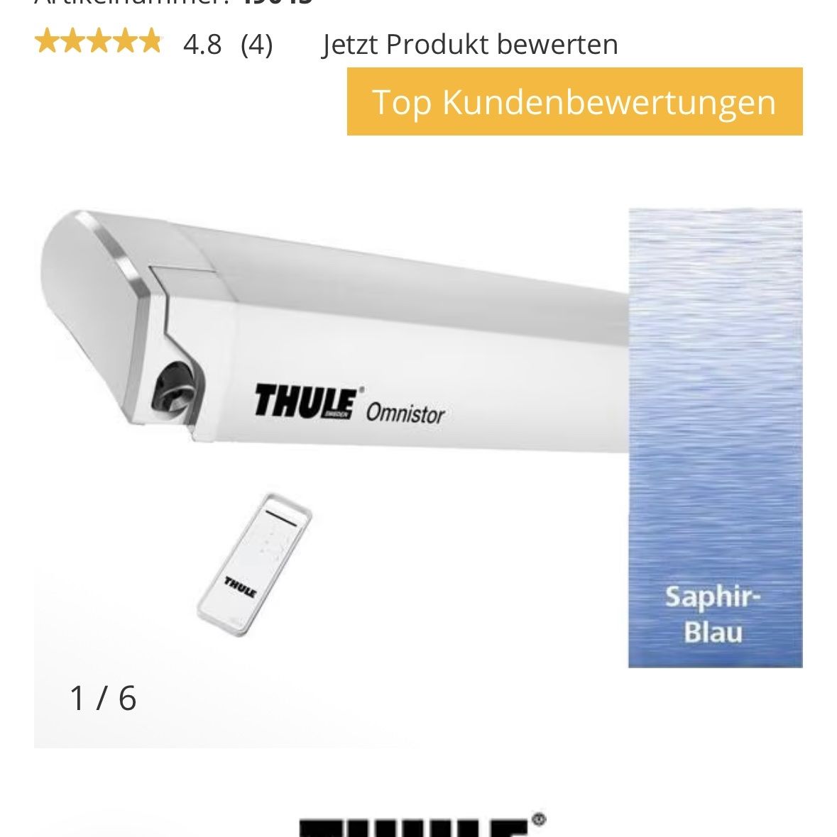 Thule Tende da sole: Markise Omnistore 9200 Elektrisch – Usato da Wegenstetten venduto da Aanfr 6