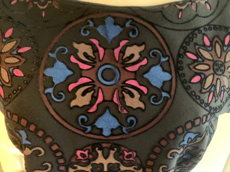 Etui Kleid "Desigual" Gr. M/38 nachtblau Stretch Ornamente