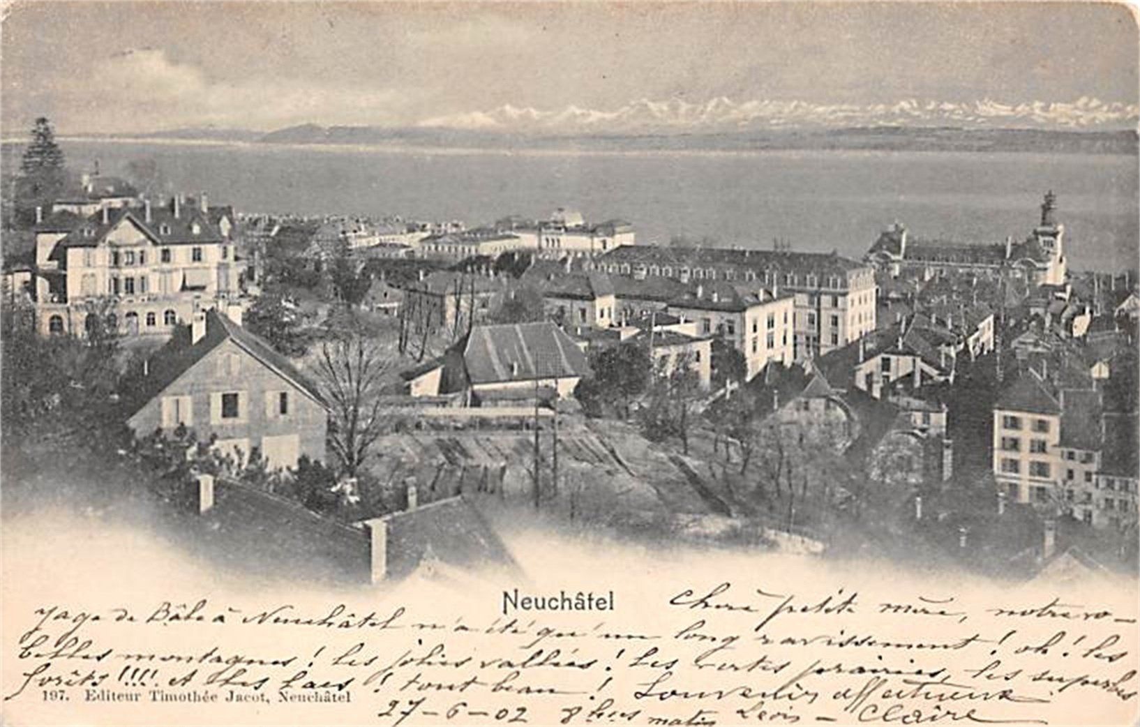 Ansichtskarten: Neuchâtel – Gebraucht aus Ottikon b.Kemptth. von Neptun1974