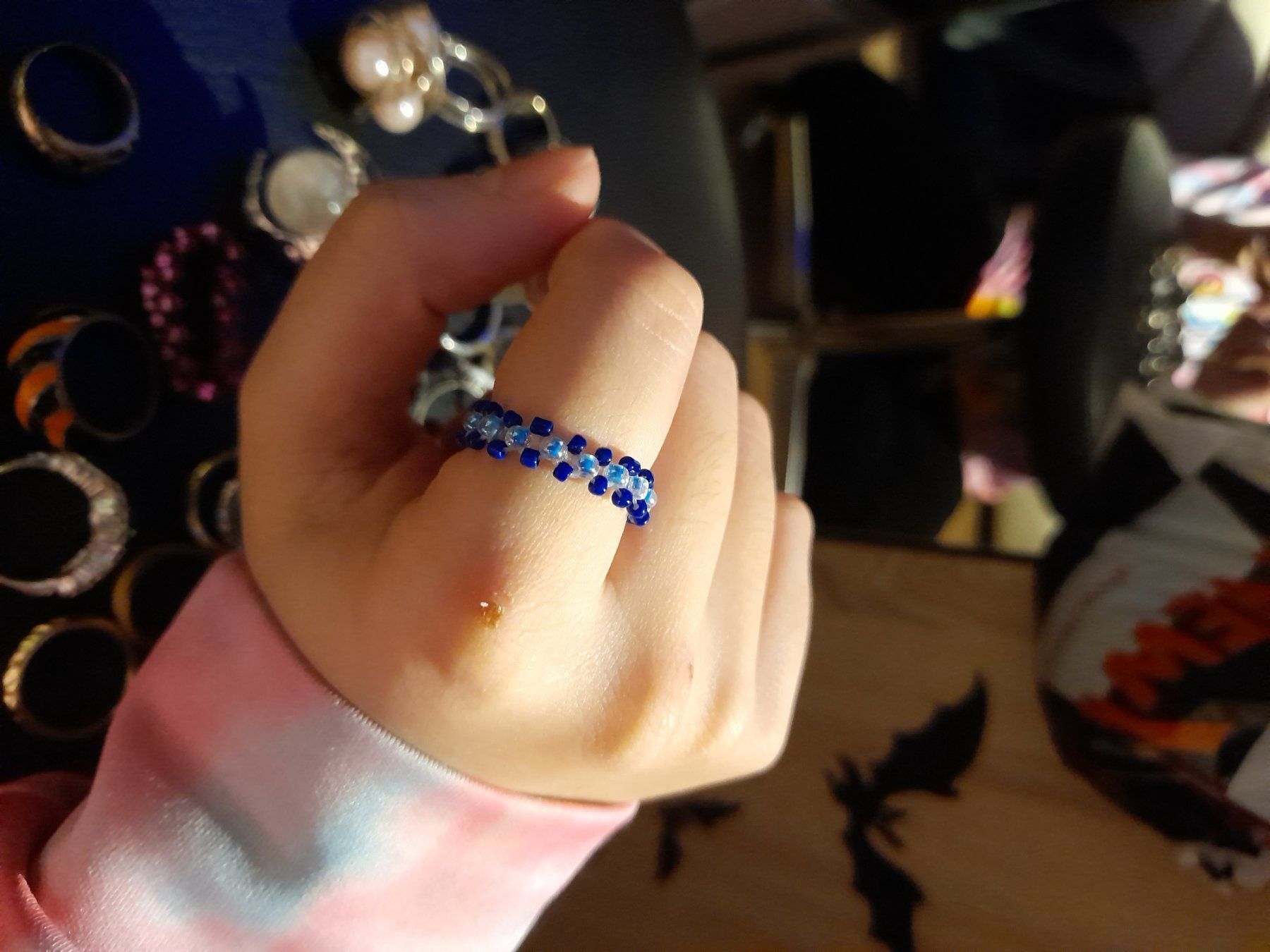 Anelli: Fingerring handmade Ringgrösse 56 blau – Nuovo (secondo la descrizione) da Gwatt (Thun) venduto da B.D.999 1