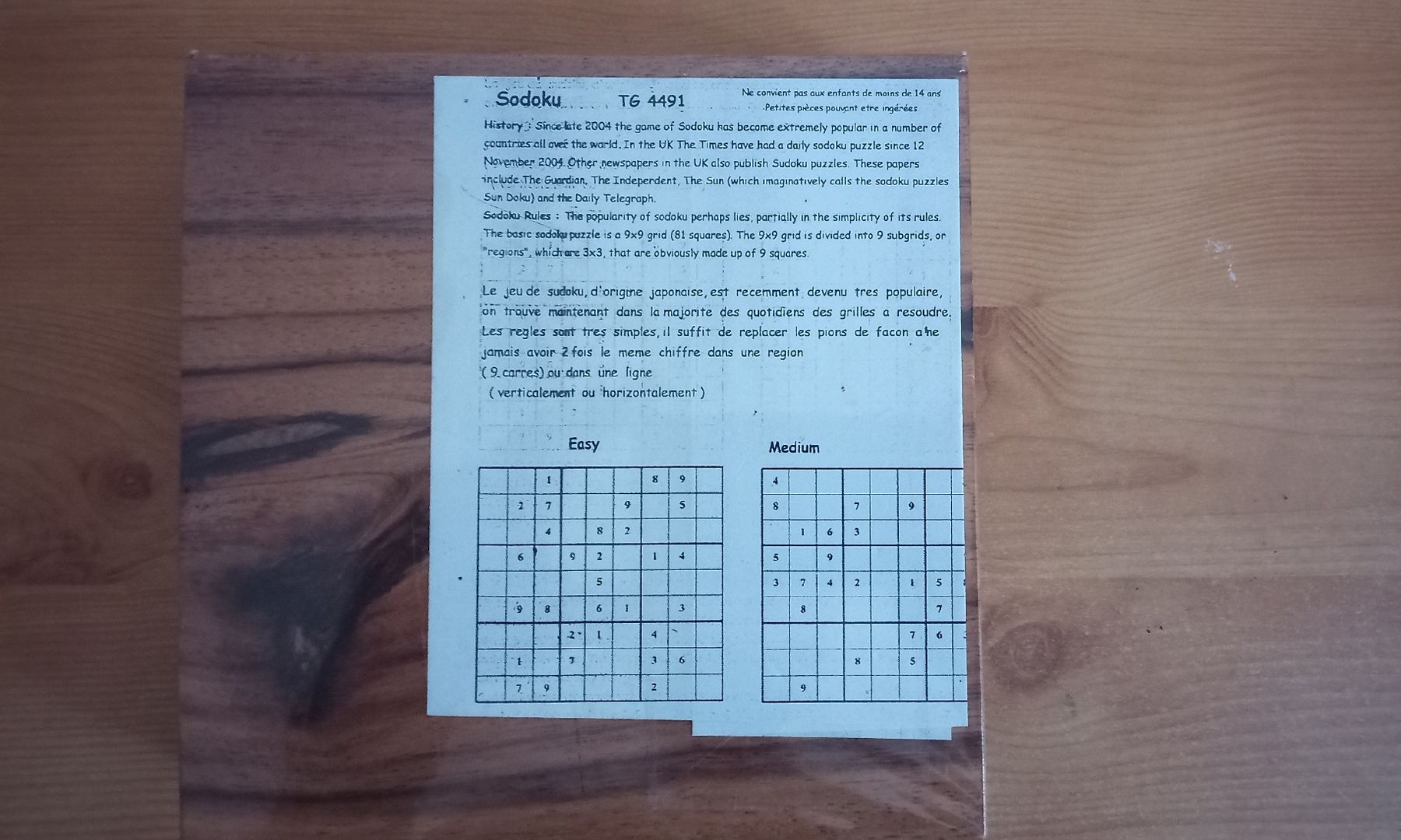 Giochi: Sudoku en bois / aus Holz – Nuovo e nell'imballaggio originale da Neuchâtel venduto da bor_esse 1