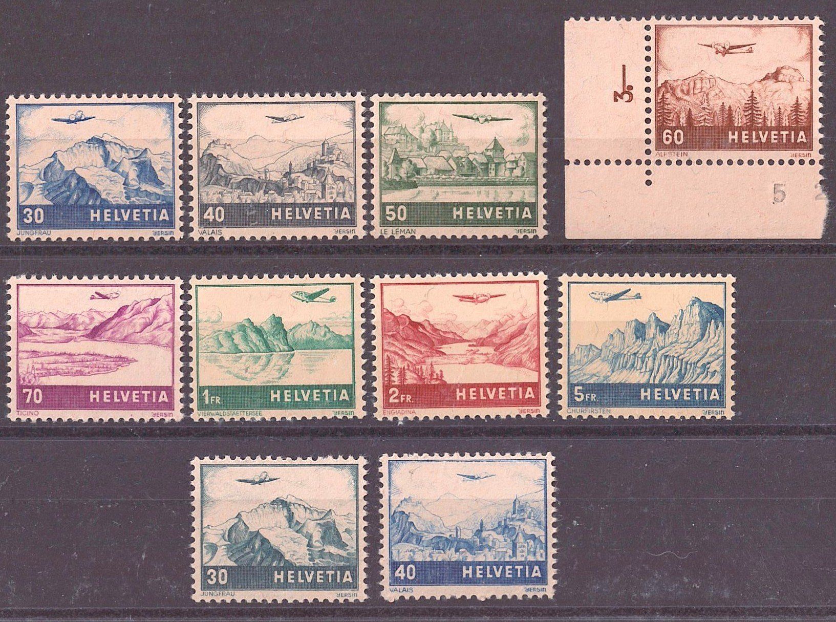 Alle Briefmarken: # 90 --- FLUGPOST FLUGZEUGE & LANDSCHAFTEN POSTFRISCH – Neu (gemäss Beschreibung) aus Dübendorf von Piero2