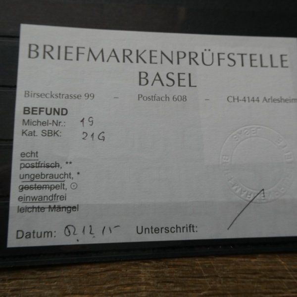 Tutti i francobolli: STRUBEL° 21 G  mit BEFUND  Kat.Fr. 350.- – Usato da Egliswil venduto da Trens01 2