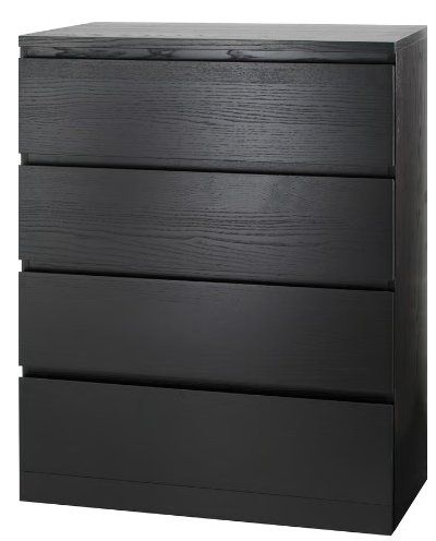 Cassettiere: Commode IKEA Malm 4 tiroirs - brun noir - 80 x 100 cm – Usato da Lausanne venduto da bor_h7bs