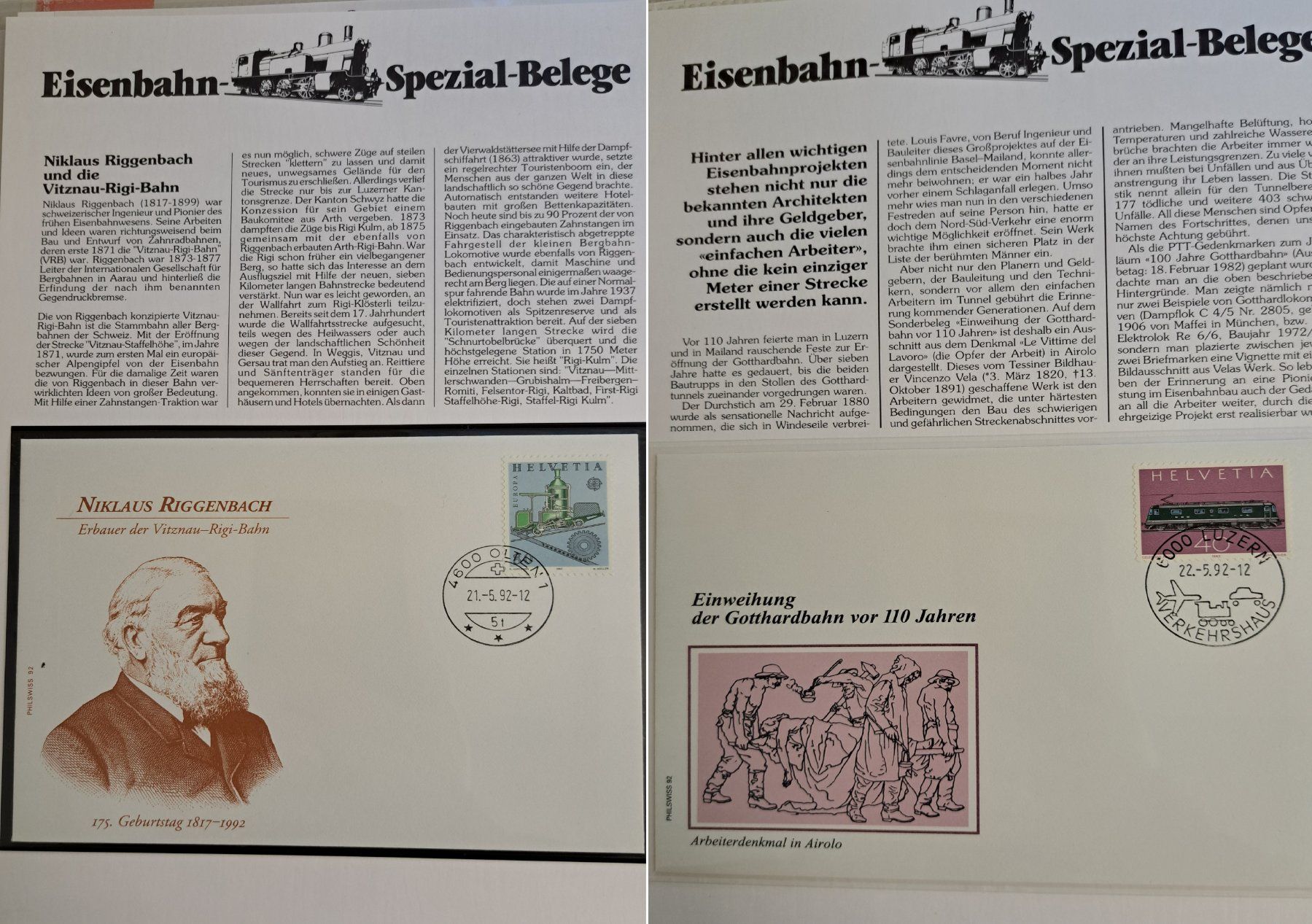 Tutti i francobolli: 20 Stk. CH Eisenbahn Spezial-Belege – Usato da Münchwilen AG venduto da Nesar 3