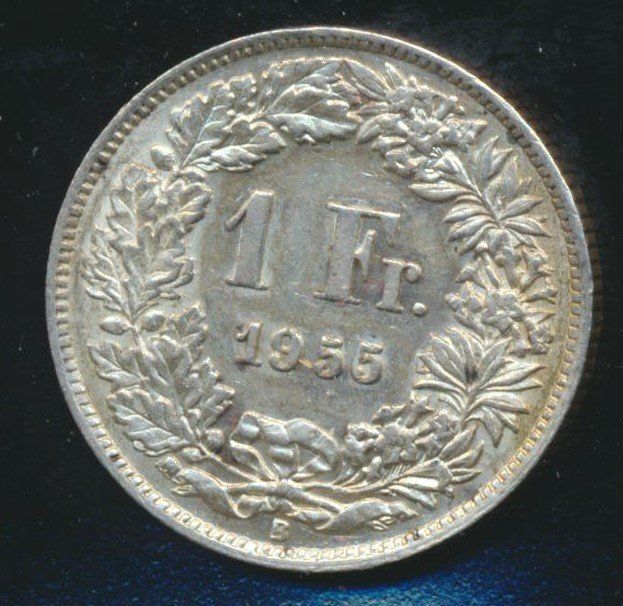 Tutti le monete: 1 Fr. 1955 vz+ – Nuovo (secondo la descrizione) da Roggwil BE venduto da Stampdealer3