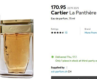Cartier Profumi & Eau de Toilette: Cartier La Panthère EdP 75ml – Usato da Collonges venduto da arashee 4