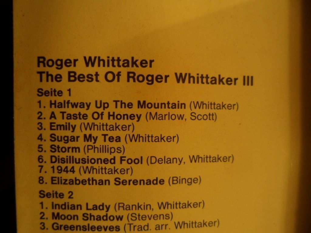 Kompaktkassetten: ROGER WHITTAKER  The Best of ... – Gebraucht aus Langnau i. E. von gf2_29jt 1