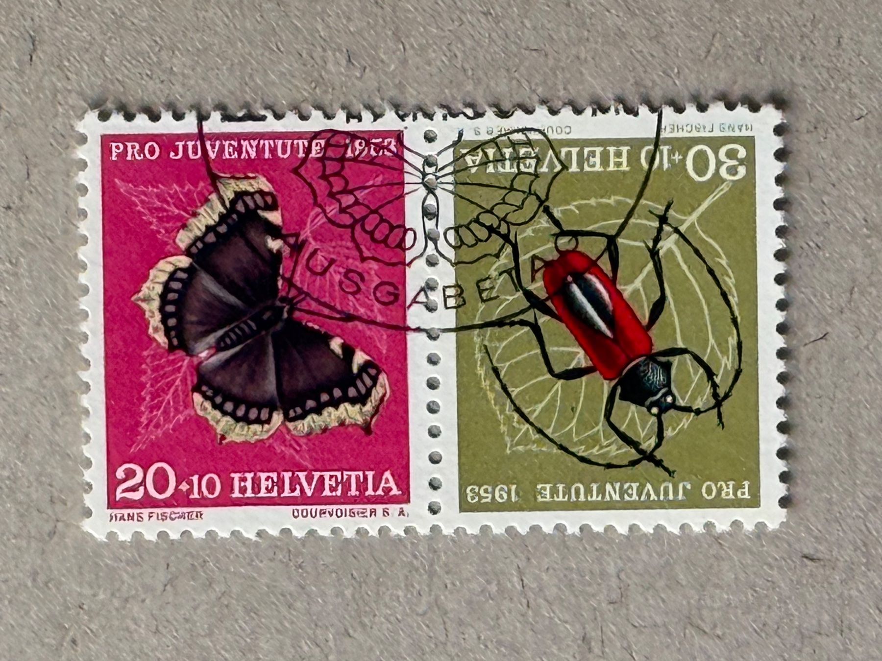 Tutti i francobolli: K44, ET Sonderstempel, mit SchmetterlingsEi – Usato da Aarau venduto da hilde47 1