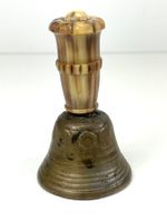 Tischglocke Messing mit Horn Griff Antik