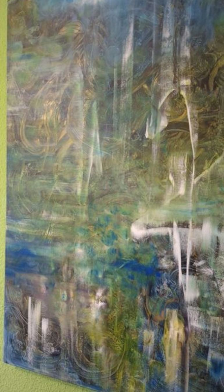 Tableaux: Gemälde " Schwanenlicht " handmade 80×100 – Neuf (Voir description) à Riehen par Steinbock1970 4