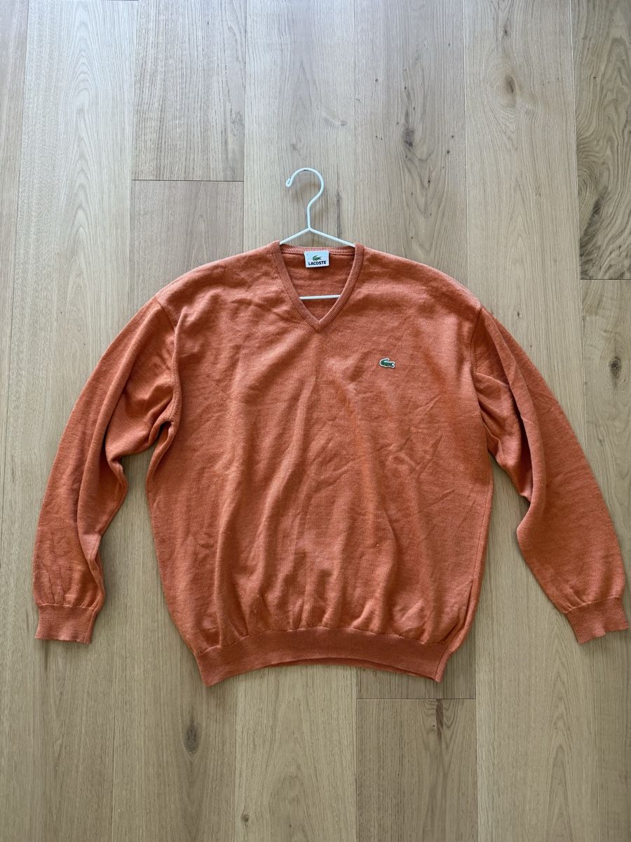 Lacoste Maglioni & Felpe: Lacoste Vintage Orange Woll Sweater Pullover, Gr. 7 / XL – Usato da Birmensdorf ZH venduto da linkel