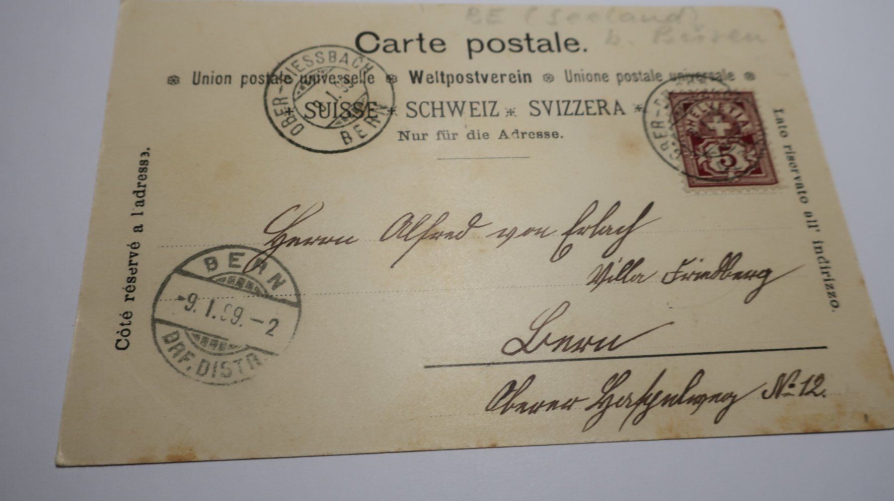 Ansichtskarten: Falkenfluh bei Diessbach  1899 – Gebraucht aus Cormoret von Pascalll2001 5