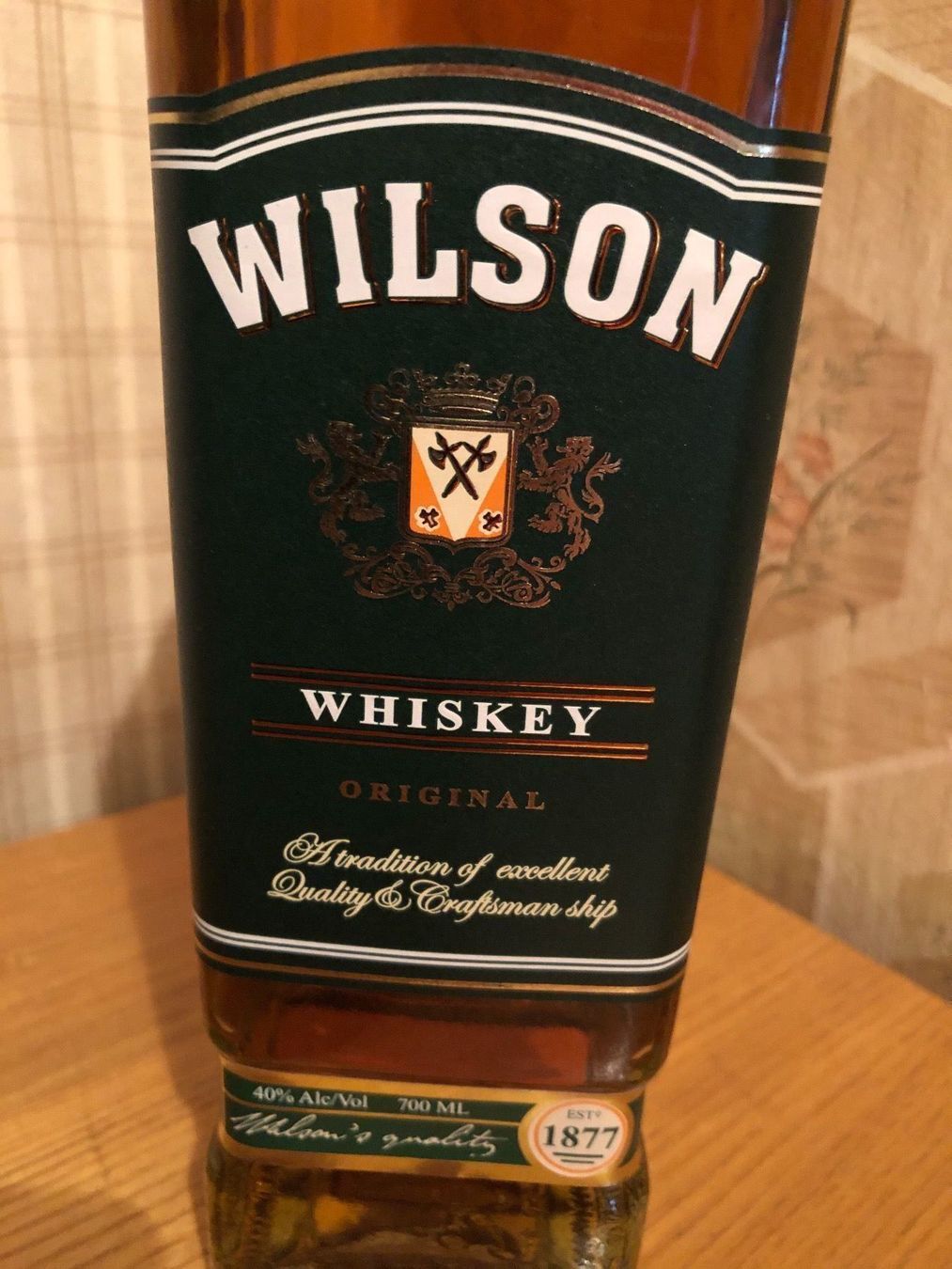 Spirituosen: WILSON Whiskey,Original,40%Vol,700ML,MDA – Neu und originalverpackt aus Wald ZH von mlnt 2