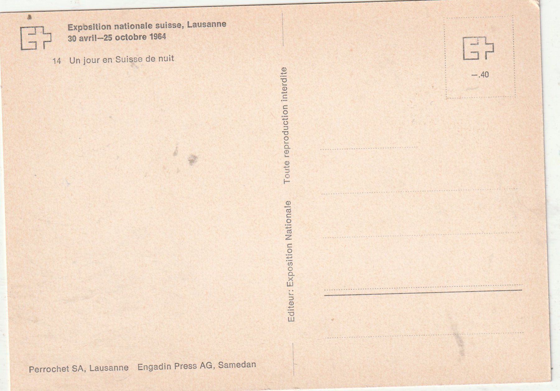Ansichtskarten: EXPO Lausanne 1964 – Gebraucht aus Lumbrein von made02 1