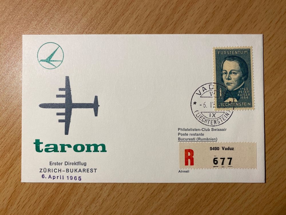 Tarom Erstflug Zürich Bukarest ab FL 1965 Kaufen auf Ricardo