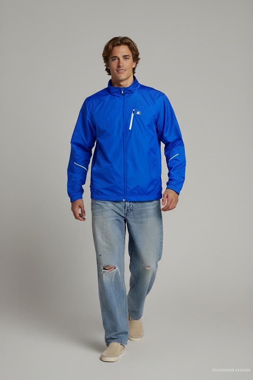 Starter Jacken: Blaue Starter Windjacke - Herren Größe M – Gebraucht aus Zug von vinokilo