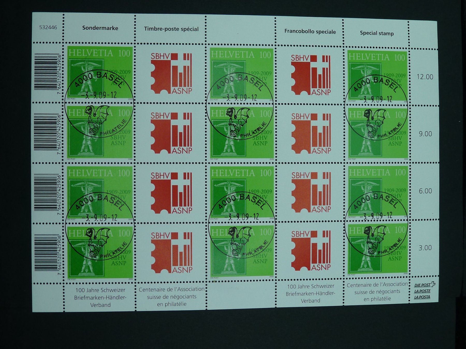 Tous les timbres: 2009 Nr. OS1327 Kleinbogen mit ET- Stempel – D'occasion à Dagmersellen par wyss1982