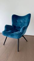 Designer Sessel | Samt | Blau-Türkis (Teal) | Lounge Sessel