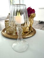 Deko Lampe aus Glas 🪭 n e u + LED Kerze
