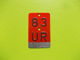 Velonummer / Fahrradnummer UR 83