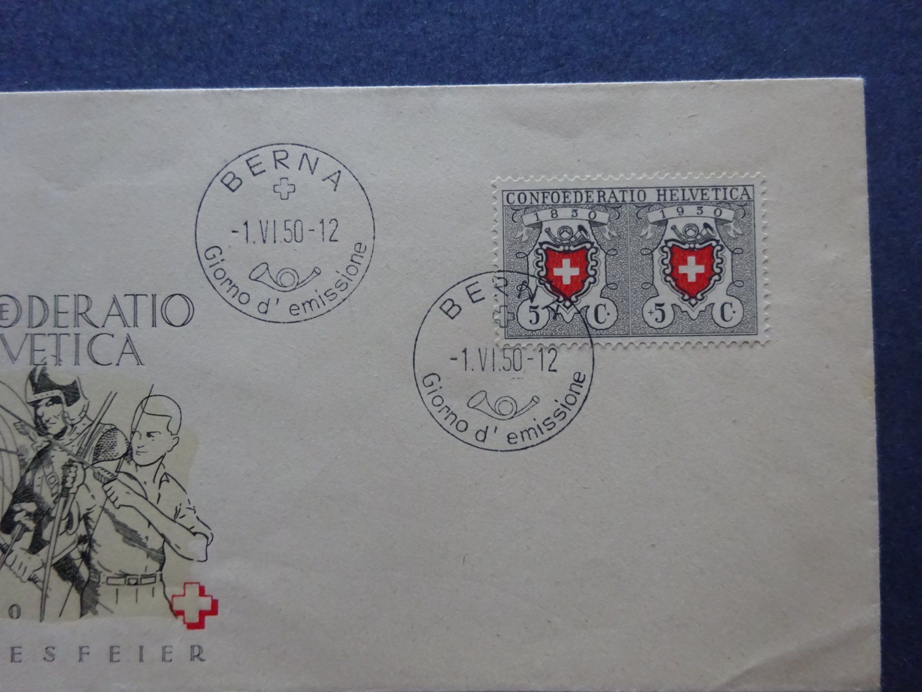 Tutti i francobolli: 1950 Pro Patria B46  FDC BERNA - Illustriert - – Usato da Appenzell-Steinegg venduto da adi1975 2
