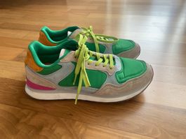 Sneaker Hoff mehrfarbig grün beige orange pink guter Zustand