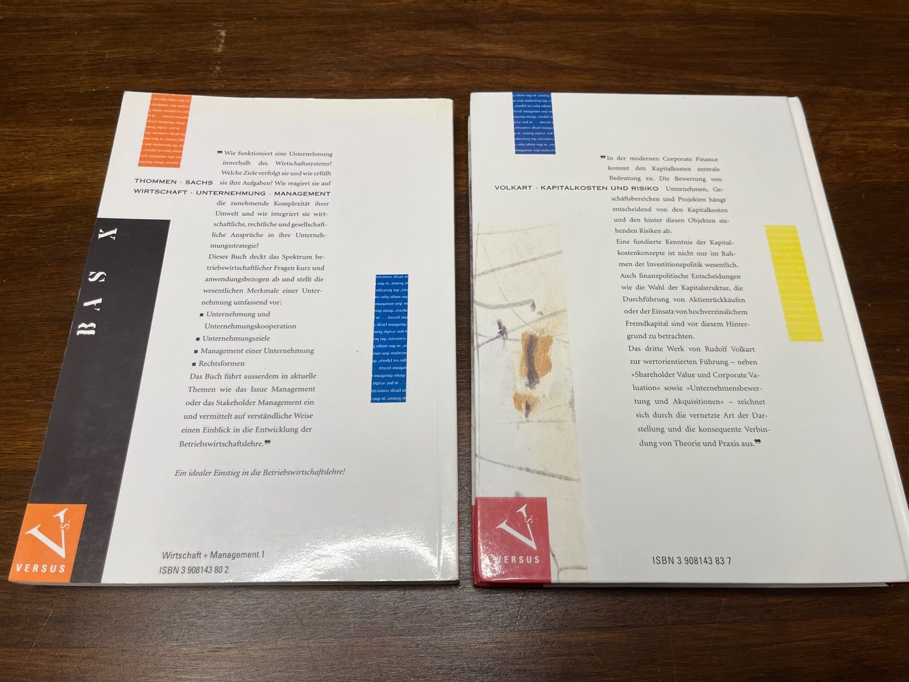 Libri: Bücher "Kapitalkosten & Risiko" + "Wirtschaft - Management" – Usato da Männedorf venduto da fsigillo 1