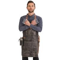 BFF LOGAN Masterpiece Leder- Grill Schürze Cracker Schwarz
