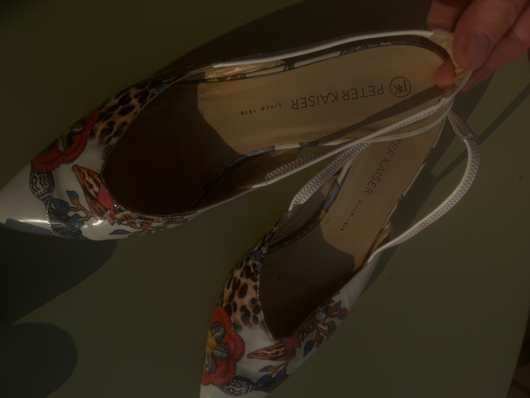 Kaiser Damenschuhe: Peter Kaiser Slingpumps, Gr. 7, gemustert, neuwertig! – Gebraucht aus Baden von cocteau13