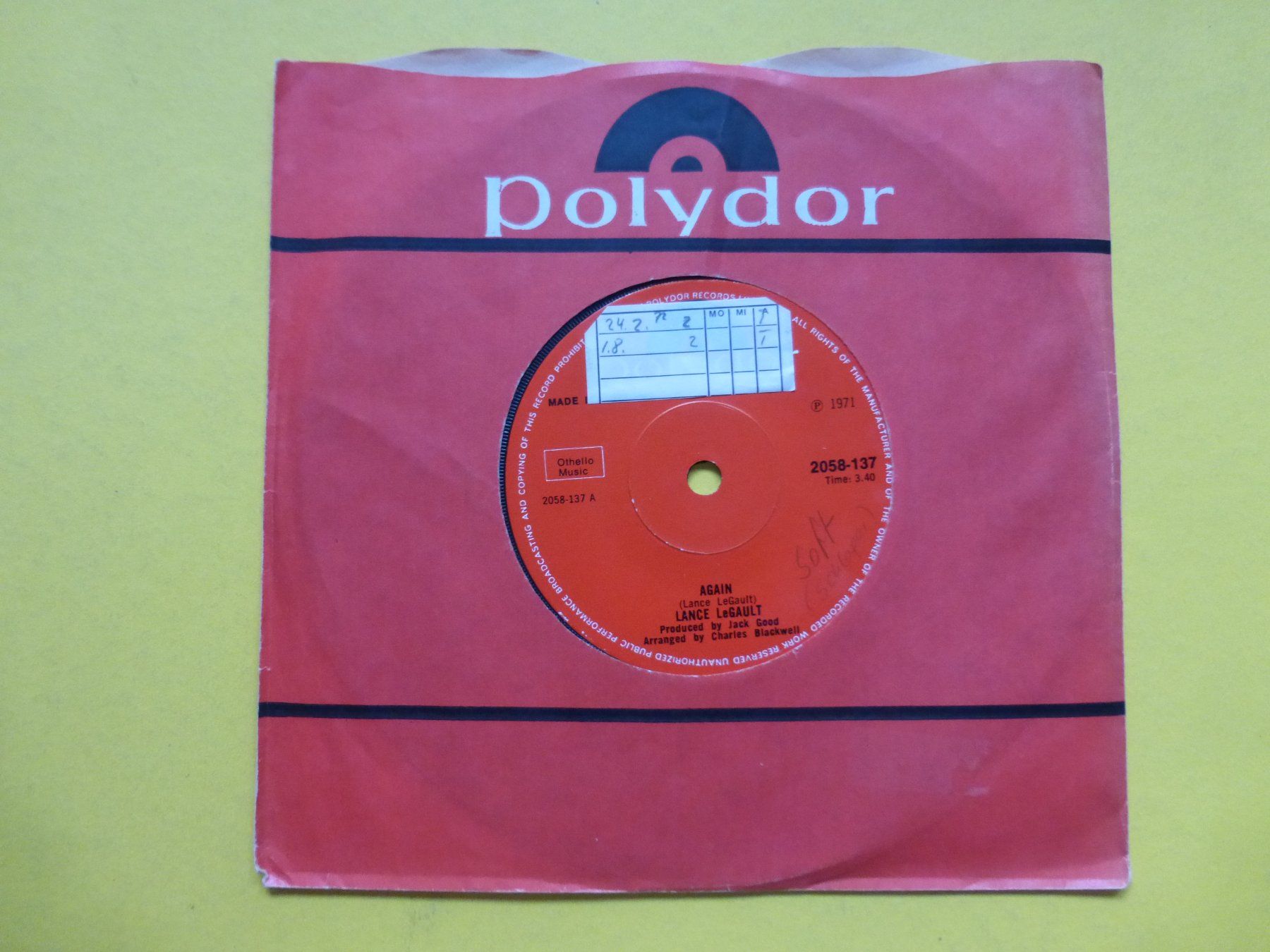 Dischi in vinile: Lance LeGault – Again – Usato da Zürich venduto da Swiss57