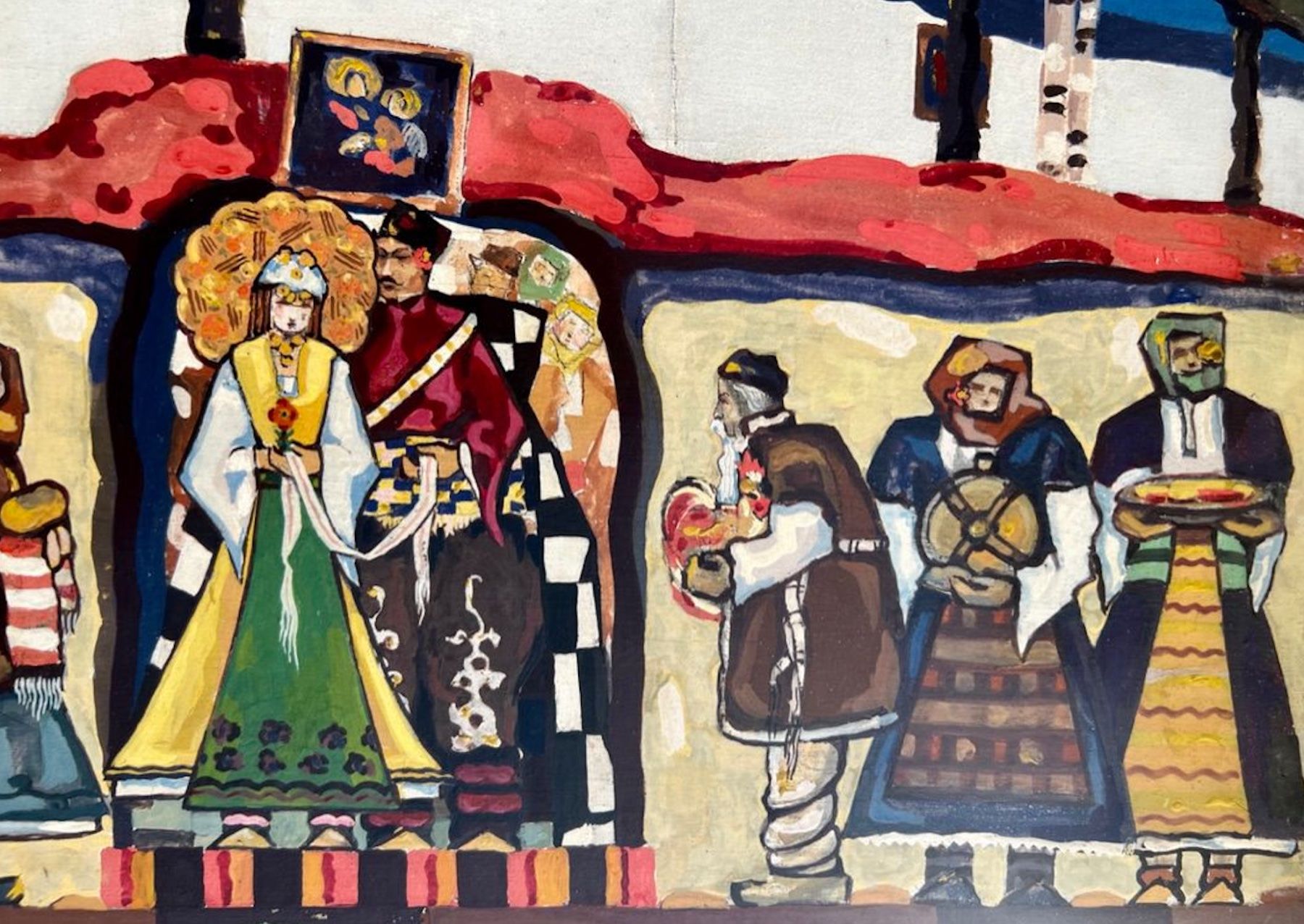 Gemälde: GOUACHE "SCÈNE DE MARIAGE ORTHODOXE" M.BELO 1934 GUSCLEF – Gebraucht aus Genève von aic_p8ld 4