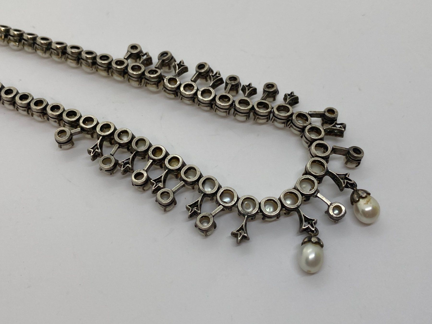 Catenine: PERLEN-Kette mit Diamanten, 40cm Silber /i422 – Usato da Bern venduto da JMsoehne1987 5