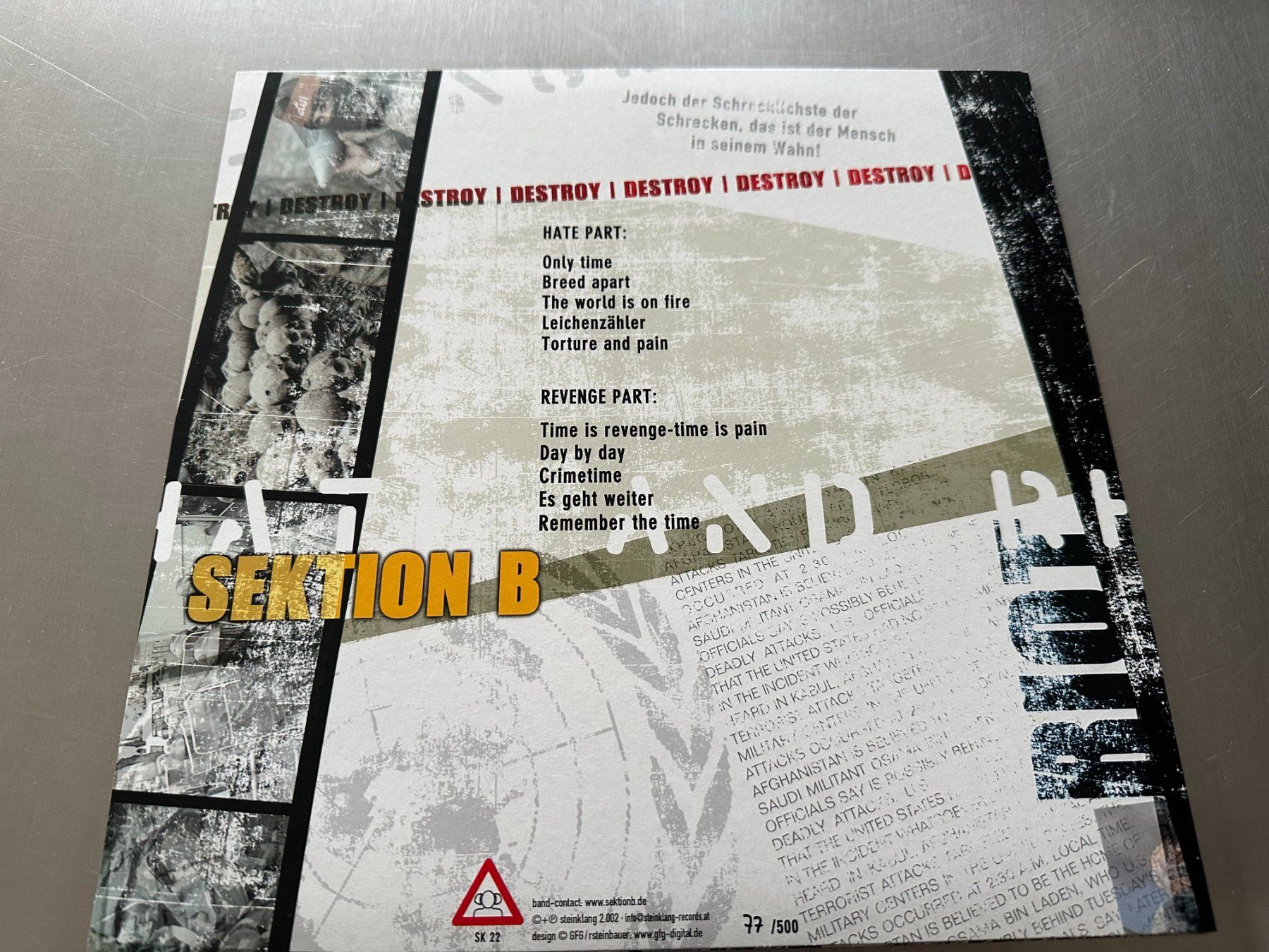 Vinyles: SEKTION B LP ONLY TIME - HATE & REVENGE - HEAVY ELECTRONICS – Neuf (Voir description) à Sion par jaipur1401 1