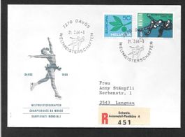 Sonderbrief S. 610 Eiskunstlauf-WM Davos 21.2.1966