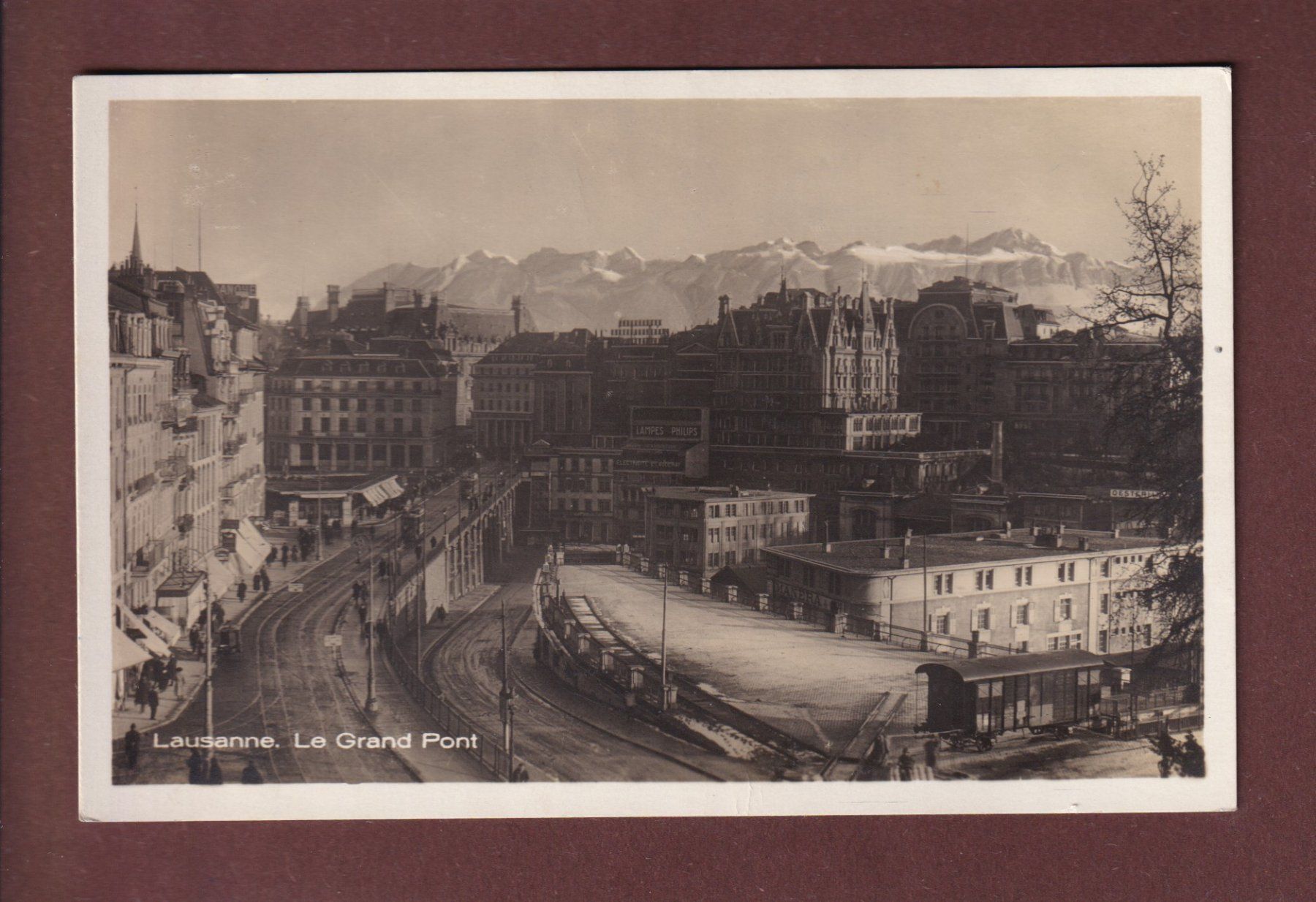 Cartoline postali: LAUSANNE - Grand Pont - Wagons - 1930 – Usato da Pully venduto da nicecards