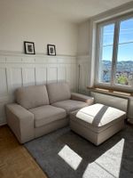 2er-Sofa inkl. Hocker, beige 190x95cm KIVIK by IKEA