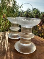 2 Glas Kerzenständer aus 70-er Jahren