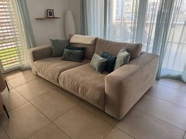 Sofa Ava Kordstoff sand 230×127 cm