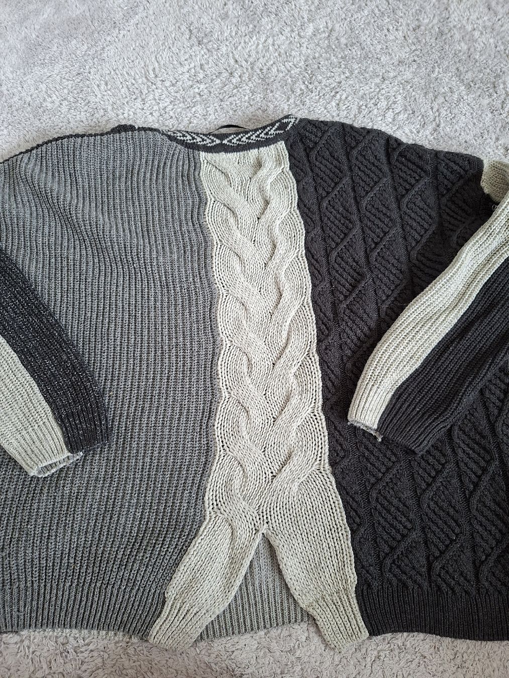 Desigual Pullover & Sweatshirts: Pull Desigual maille torsadée gris multicolore taille XL – Gebraucht aus Renens VD von ser_j2fn 3