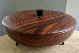 Alte Blechdose Deckeldose Holzoptik 70er Jahre