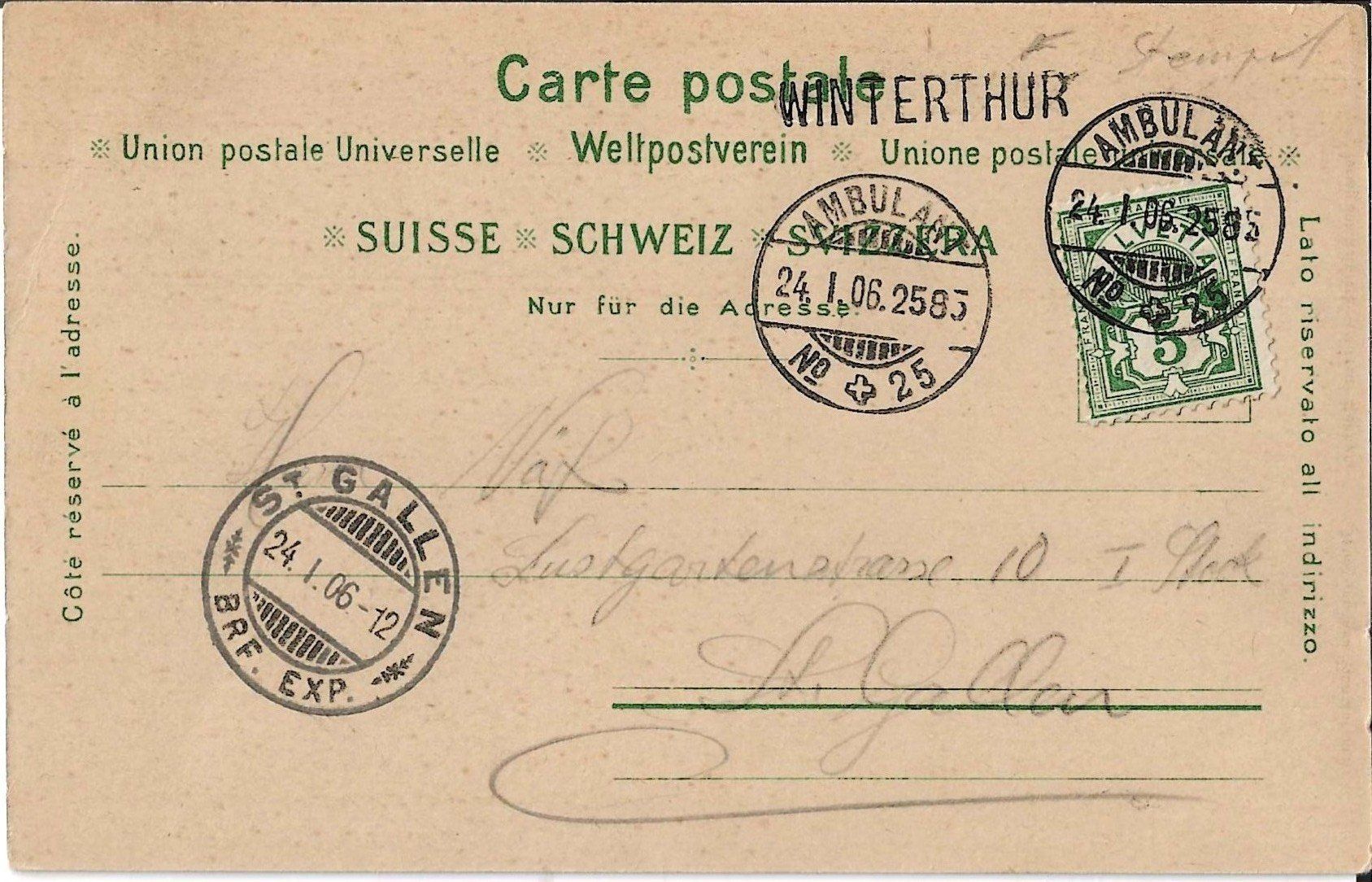 Ansichtskarten: Karte Benken  1906 – Gebraucht aus Zürich von Philacat11 1