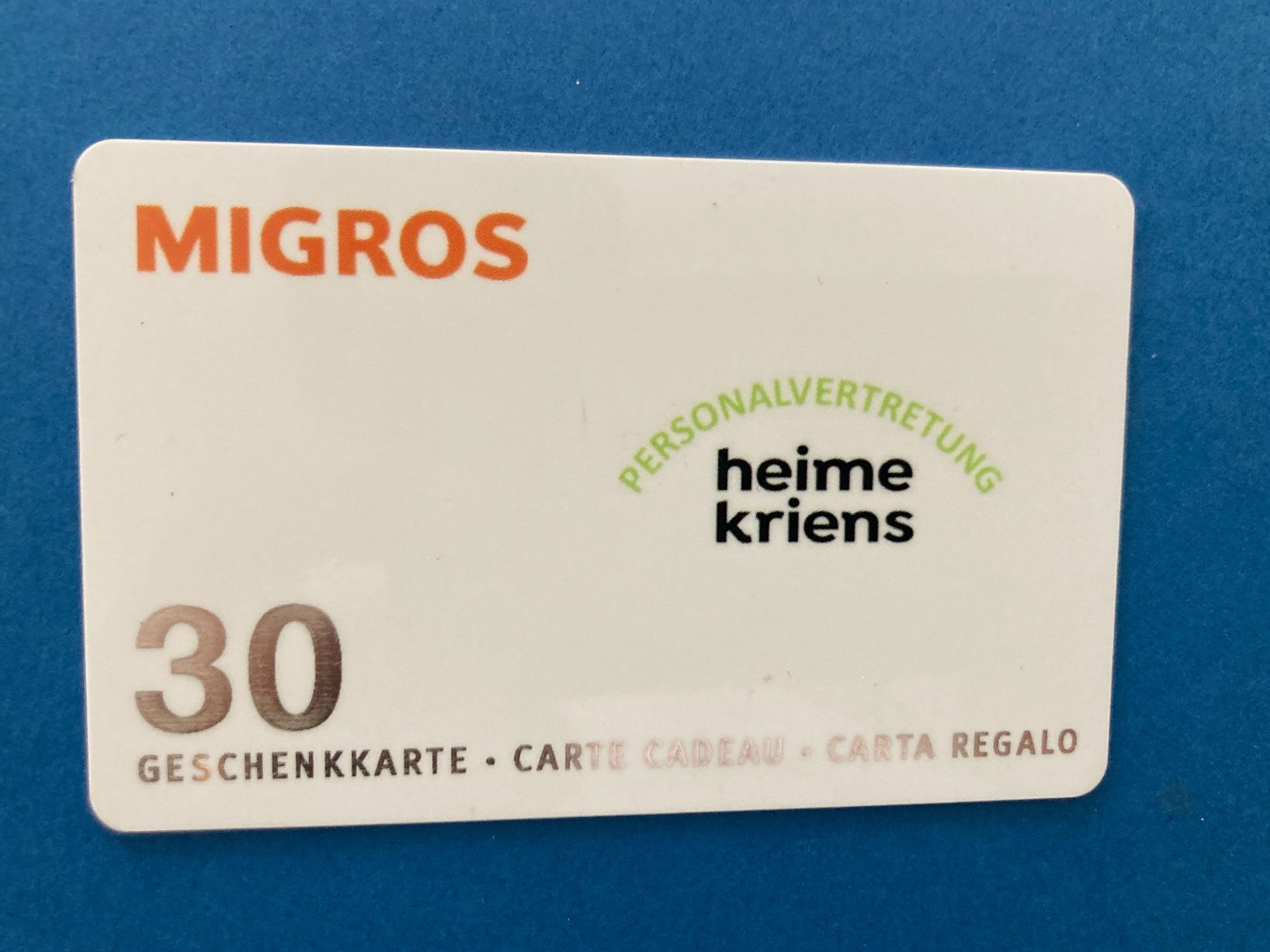 Karten: Migros Geschenkkarte leer – Gebraucht aus Schüpfheim von lenny25