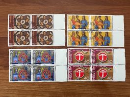 1991  CH Erstag gest.Viererblock mit Tab  (K215)