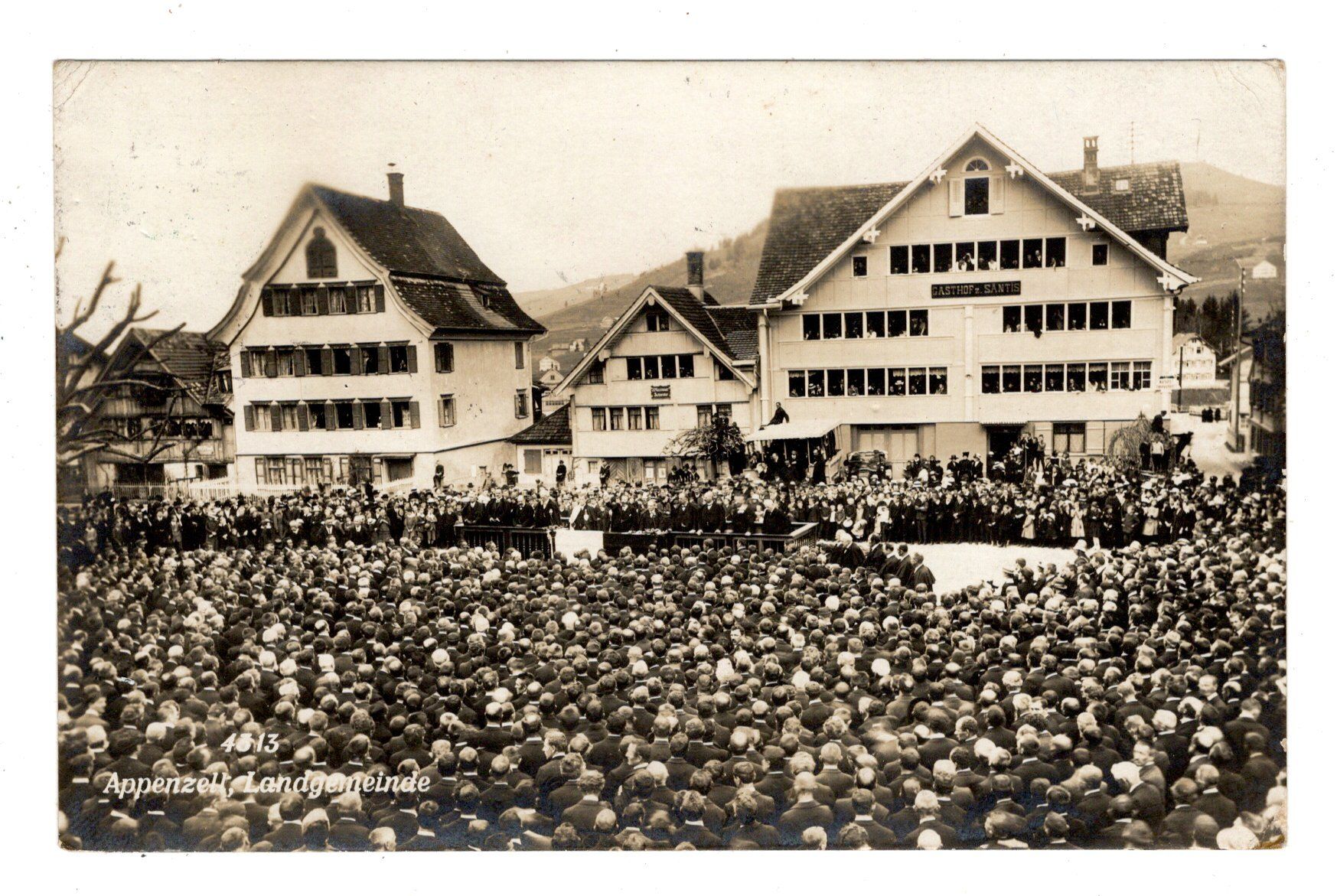 Ansichtskarten: Echtfoto, Appenzell, Landsgemeinde, 1926 – Gebraucht aus Solothurn von insolothurn