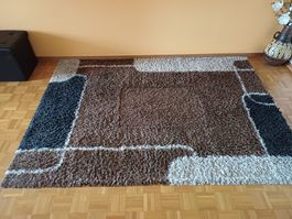 Tapis à poils brun, 230x160 cm