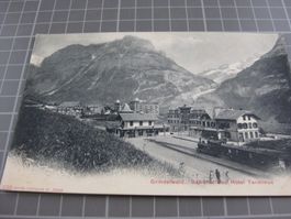 AK Grindelwald mit Bahnhof und Zug 