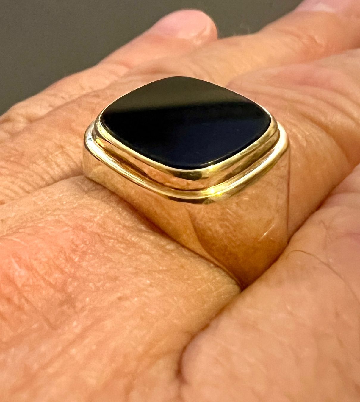 Anelli: Gold-Ring 14K mit Onyx – Usato da Chur venduto da Penting1935 7