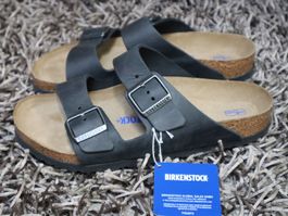 Birkenstock Arizona, 41, Leder, schwarz, Softfussbett, NEU